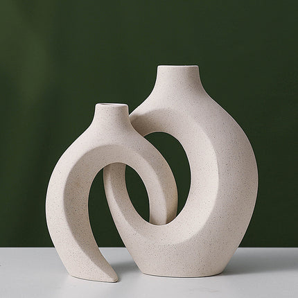 Interlocking Loop Ceramic Vase | Modern Sculptural Home Décor