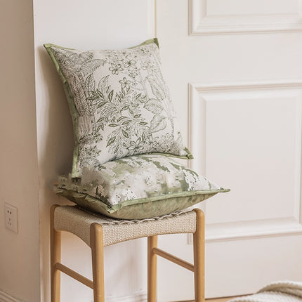 Warm Green Vintage Distressed Pattern Cushion – Cosy Décor