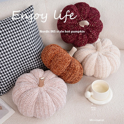 Small Pumpkin Sofa Cushion – Caramel 30cm Autumn Decorative Pillow