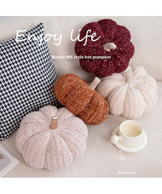 Small Pumpkin Sofa Cushion – Caramel 30cm Autumn Decorative Pillow