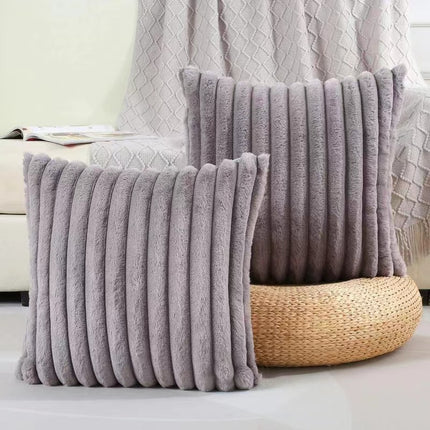 Green Corduroy Cushion Cover | Plush Vertical Stripe Pillow Cover