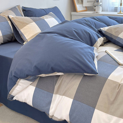 Cotton Bedding Set | Striped & Check Duvet Cover
