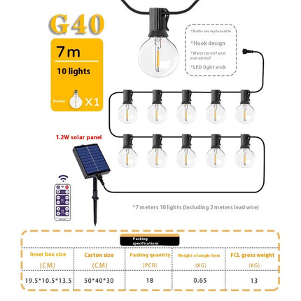 Solar Retro Outdoor String Lights – Garden & Camping Decor | Ikeame