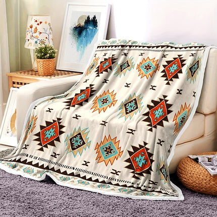 Bohemian Flannel Blanket | Tribal Pattern Cosy Throw