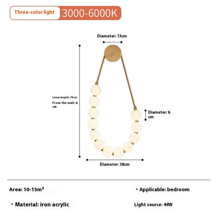 Simple Bedroom Creative Warm High-grade Light Luxury Wall Lamp