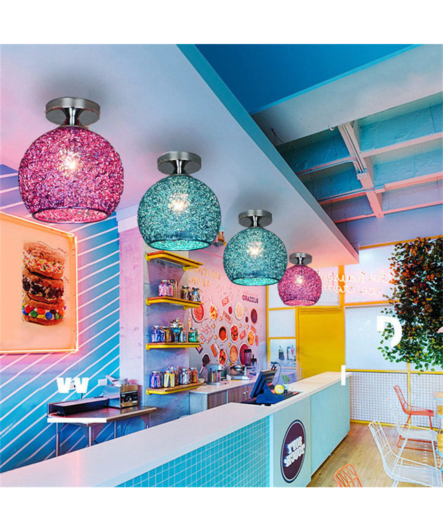 Colourful Round Ceiling Light – Modern Textured | Ikeame