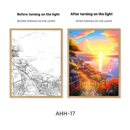 Decorative Painting Small Night Lamp Creative Photo Frame Table Decoration
