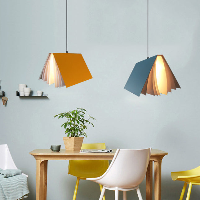 Book-Shaped Pendant Light – Creative Nordic Ceiling Lamp (Multiple Colours & Sizes)