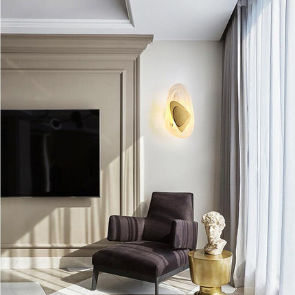 Crystal Transparent Wall Lamp – Glass Shade with Gold or Black Fixture | LED