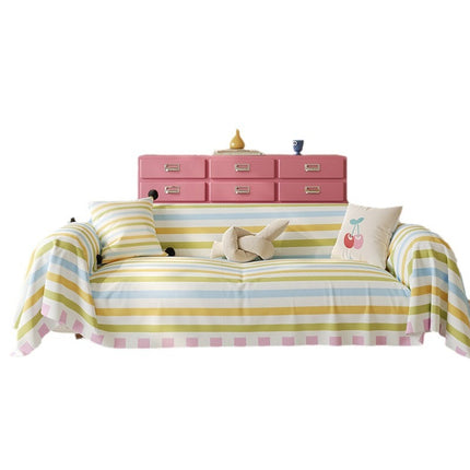 Striped Sofa Cover | Colourful Couch Throw Blanket
