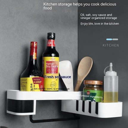 🧺 Double-Layer Corner Storage Rack – Modern Bathroom & Home Organiser