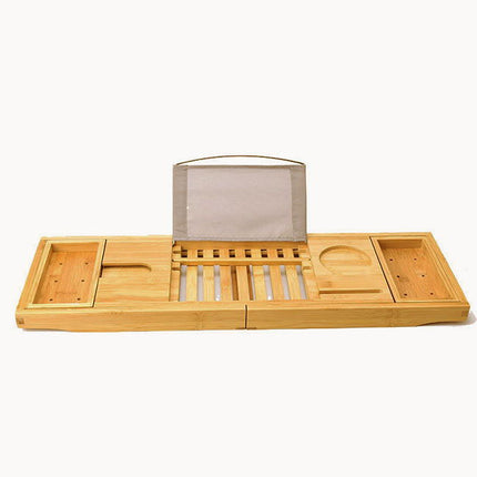 Bamboo Retractable Bathroom Rack Bathtub Tray