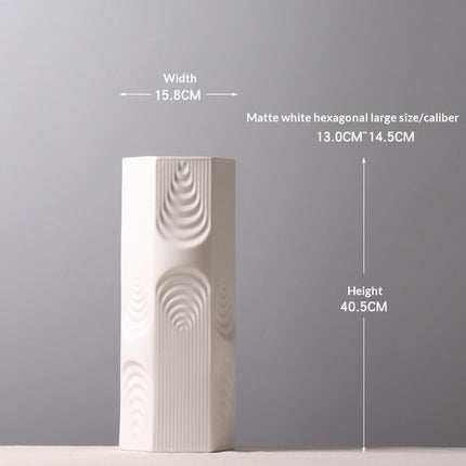 Nordic Geometric Ceramic Vase – Square & Hexagon Minimalist Design