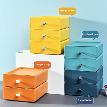 Stackable Storage Drawer Boxes Desk Makeup Organiser Set