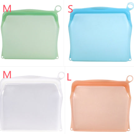 Kitchen Fruit And Vegetable Silicone Fresh-keeping Bag Thickened Food Daily Necessities Portable Self-sealing Storage Bag