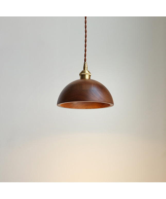 Black Walnut Single-head Droplight Leisure Window Model Room Bed Breakfast Chandelier