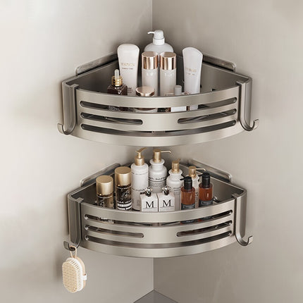 Portable Bathroom Corner Shelf – Raised Aluminium Storage | Ikeame