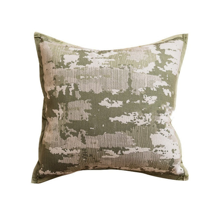 Warm Green Vintage Distressed Pattern Cushion – Cosy Décor