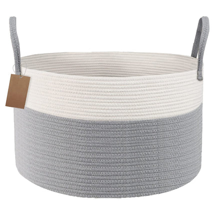 Cotton Rope Storage Basket - Large Woven Organiser in 9 colours (single or set)