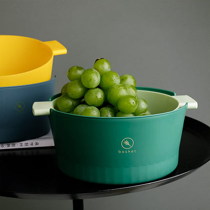 Double-Layer Drain Basket 🌀 – Colander & Bowl, 2 Sizes, 3 Colours