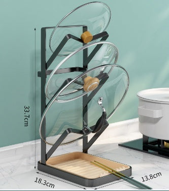 Punch-Free Pot Lid Rack | Kitchen Utensil & Spoon Organiser