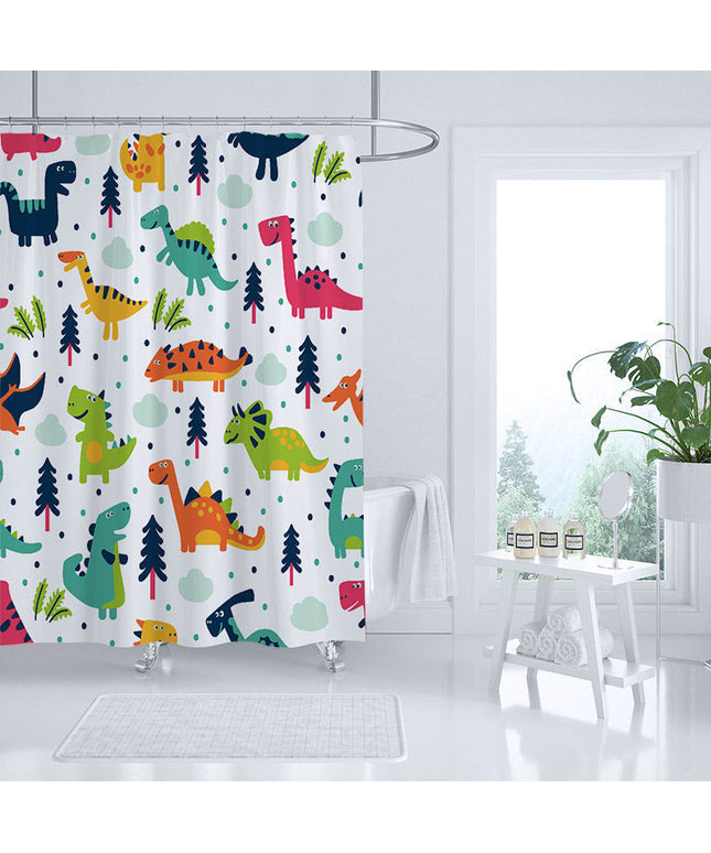 New Cartoon Dinosaur Shower Curtain Sanitary Partition Curtain Bath Shower Curtain