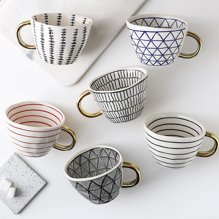 Nordic Irregular Mug | Geometric Ceramic Coffee Cup