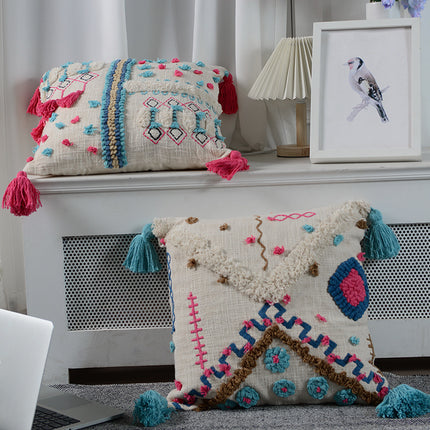 Moroccan Style Tufted Cushion Cover – Cotton 45×45cm | Ikeame