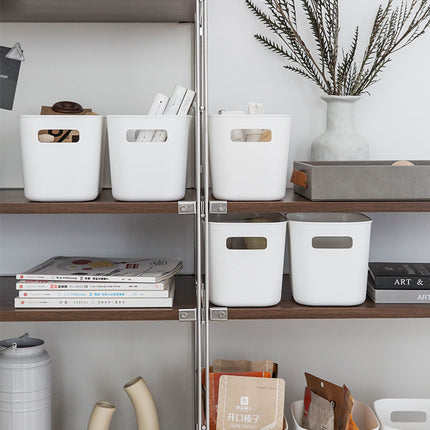 Plastic Storage Basket 🗂️ – Large or Small, White with Handles