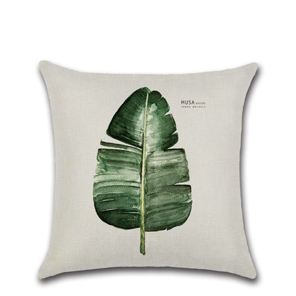 Flax Leaf Cushion Cover 45x45 | Minimalist Botanical