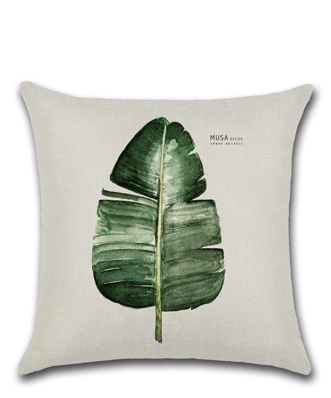 Flax Leaf Cushion Cover 45x45 | Minimalist Botanical