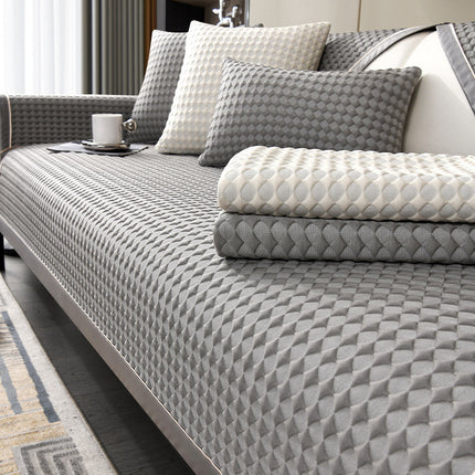 Diamond pattern non-slip sofa cover