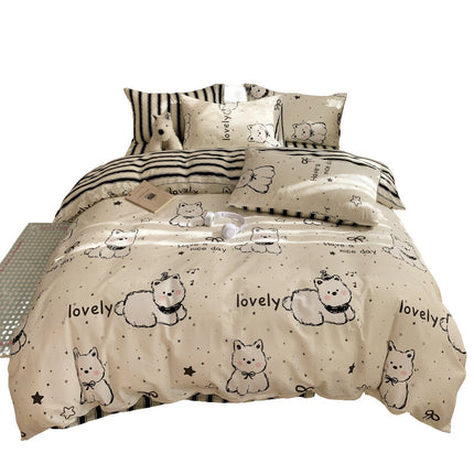 Westie Dog Bedding Set Cotton | Cartoon Terrier Duvet Cover UK