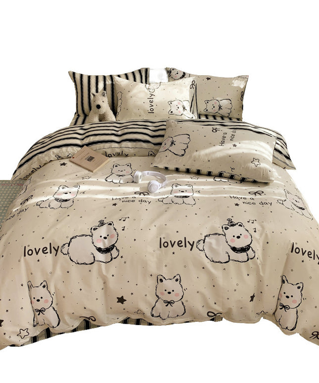 Westie Dog Bedding Set Cotton | Cartoon Terrier Duvet Cover UK