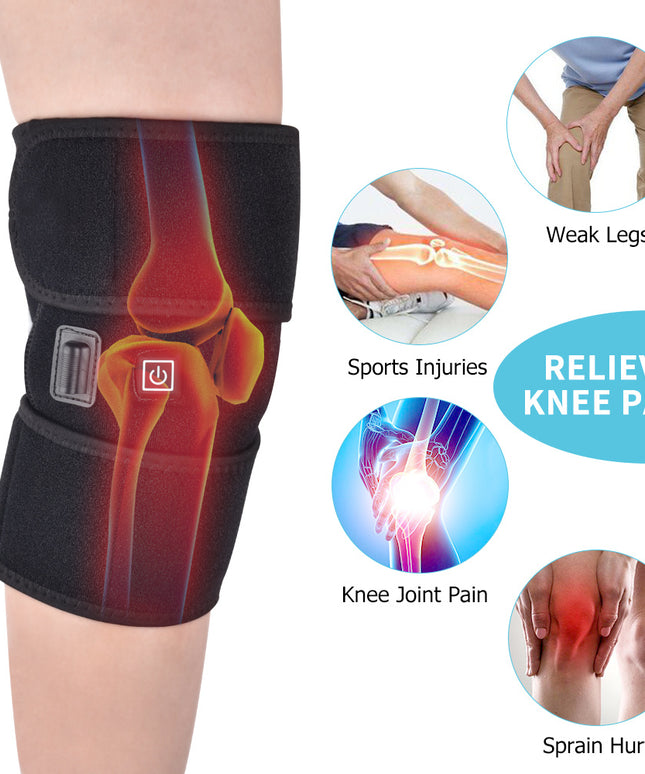 Electric Heated Knee Pad – Pain Relief Wrap with Hot/Cold Therapy (USB or Adapter Powered)