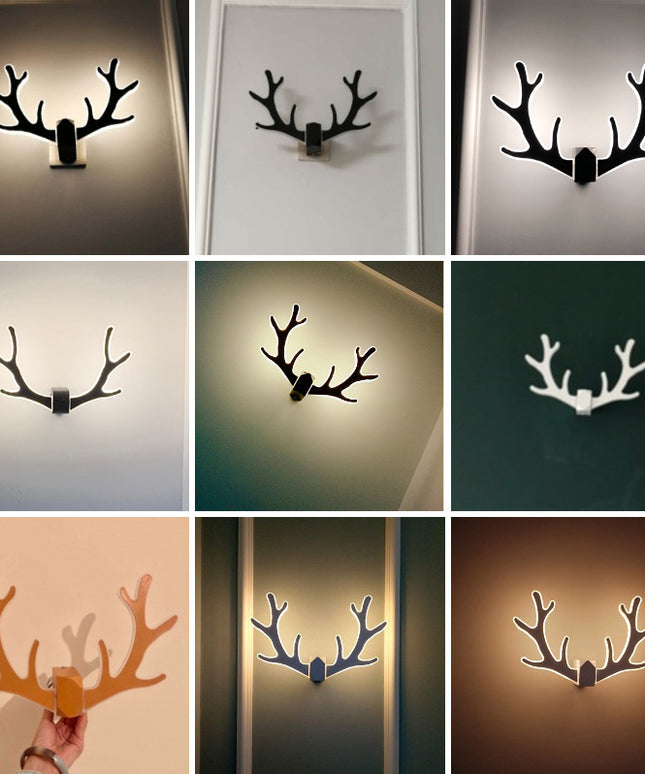 Nordic Antlers Wall Lamp Simple Modern Bedroom