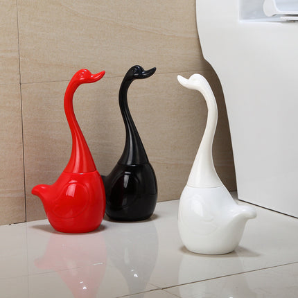 🦢 Swan Sculpt Toilet Brush Set – Ceramic Base Bathroom Cleaning Essential