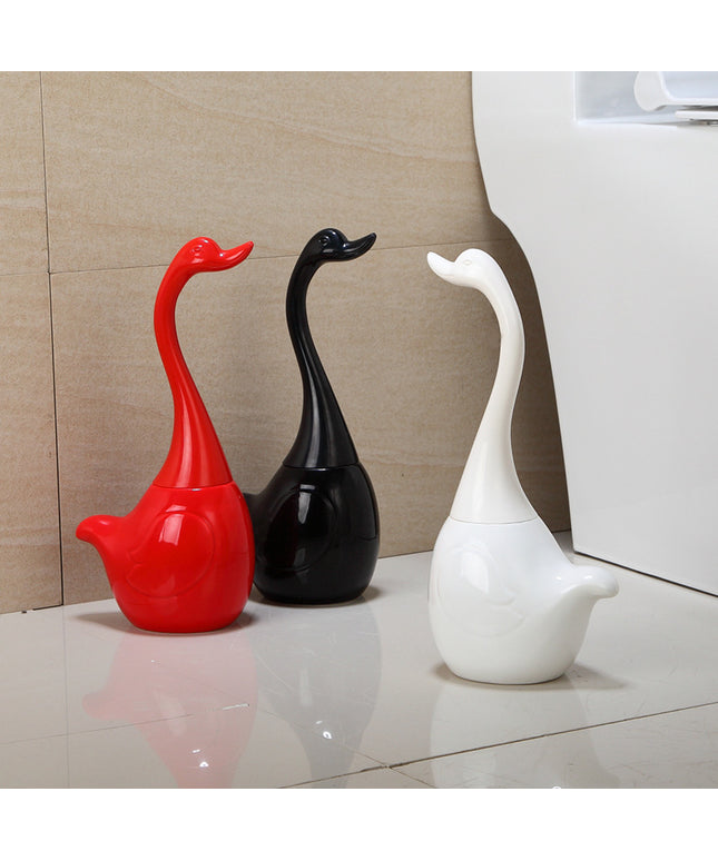 🦢 Swan Sculpt Toilet Brush Set – Ceramic Base Bathroom Cleaning Essential