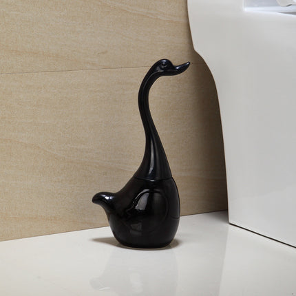 🦢 Swan Sculpt Toilet Brush Set – Ceramic Base Bathroom Cleaning Essential