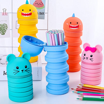 Cute Silicone Retractable Pen Holder – Expandable Desk Organiser
