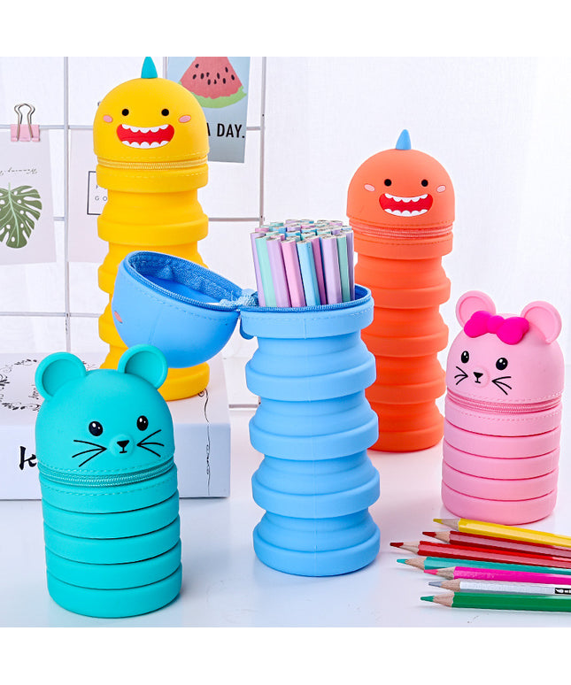 Cute Silicone Retractable Pen Holder – Expandable Desk Organiser