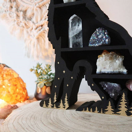 Wolf Moon Crystal Shelf Starry Wall Display Decor