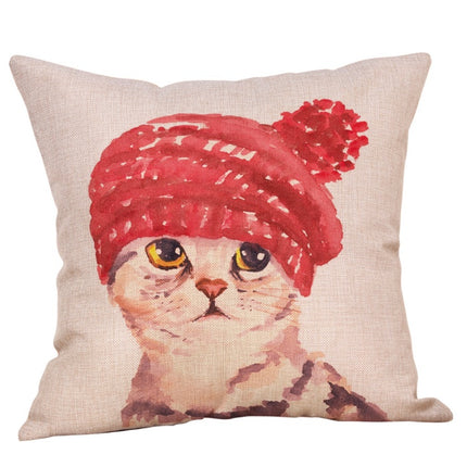 Cat Cushion Covers 45x45 | Cute Linen Cotton Pillowcases