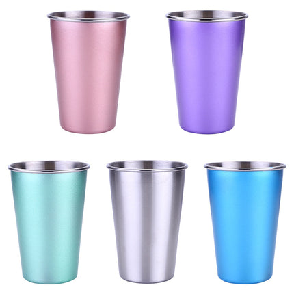 500ML Stainless Steel Travel Mug with Straw | Metallic Cup