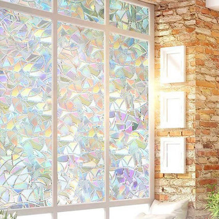 3D colorful glue-free balcony bathroom frosted window sticker