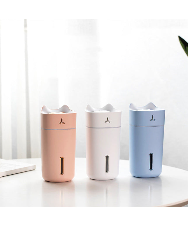 Portable Air Humidifier 💧 – 1L, USB or Battery, Pink, Blue or White