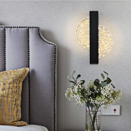Luxury Modern Wall Light – Black with Gold Foil Accent & Acrylic Shade