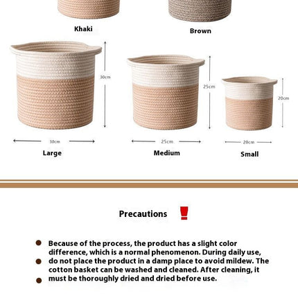 Handwoven Cotton Storage Basket Japanese Style Organiser