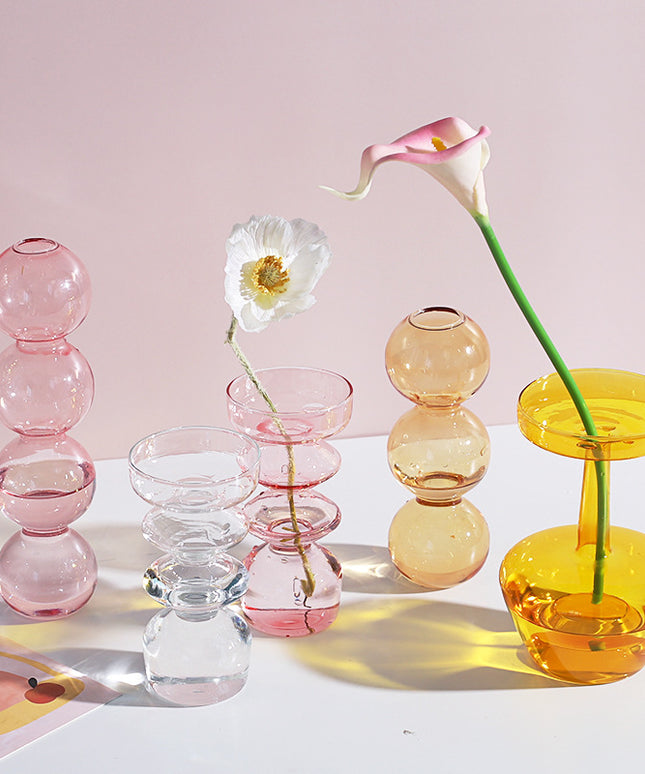 🫧 Bubble Glass Vase – Colourful Transparent Art Bottles