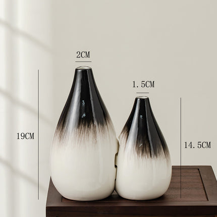 Mother & Child Vase Set – Japanese Minimalist Water Drop Design